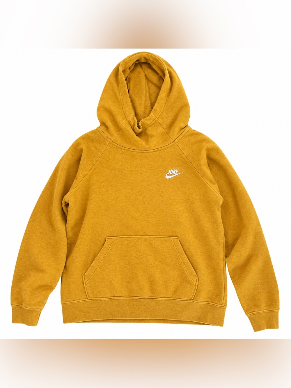 Nike Sportswear Essential Funnel Neck Hoodie Women’s Medium Mustard Yellow